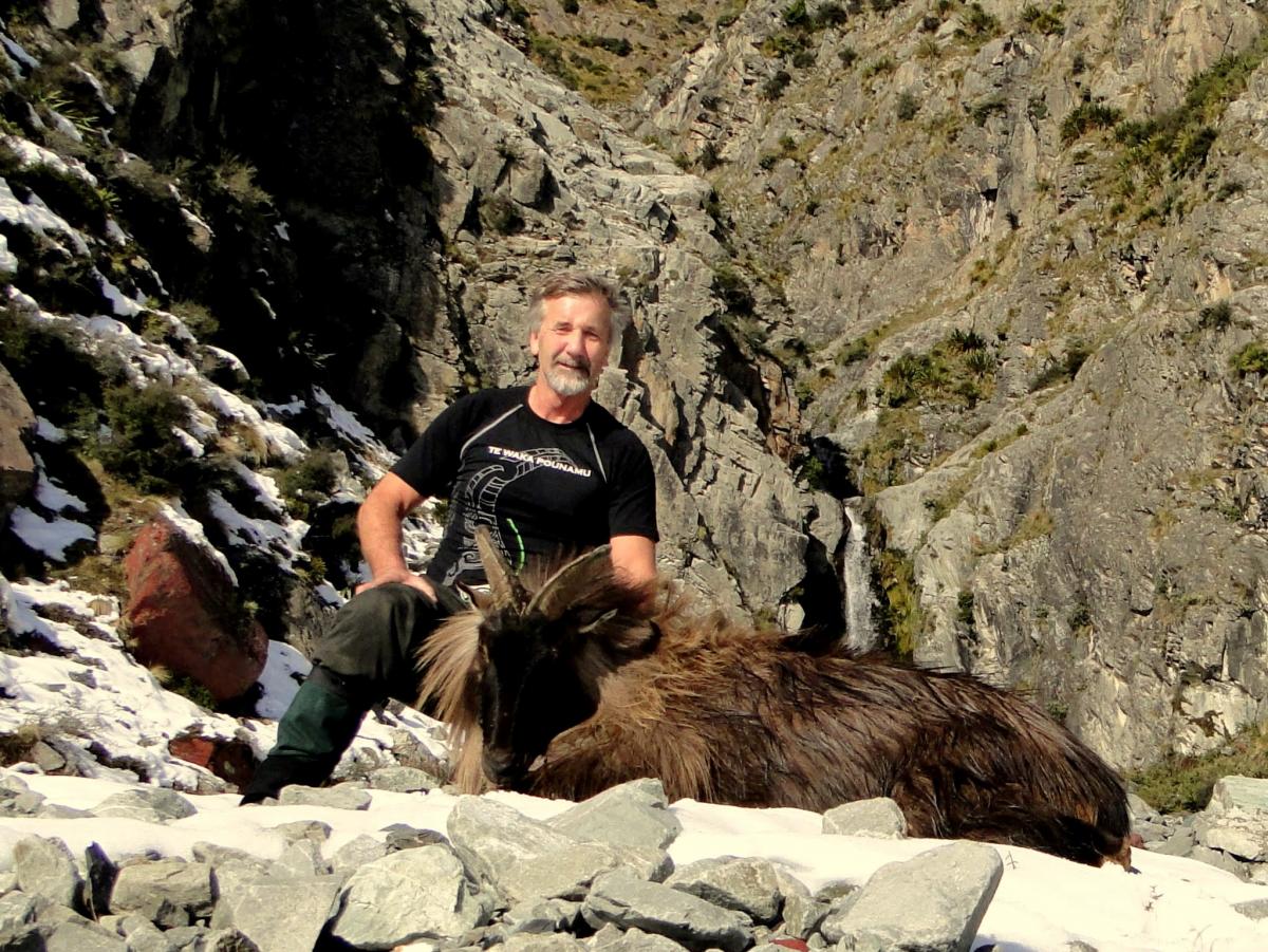 Graham Nugent with tahr